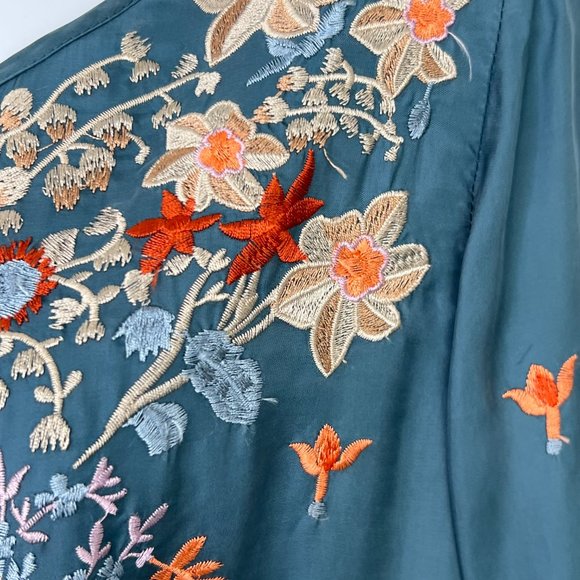 Sundance‎ Cordelia Tunic Floral Embroidery. Cupro. Medium - Picture 8 of 15